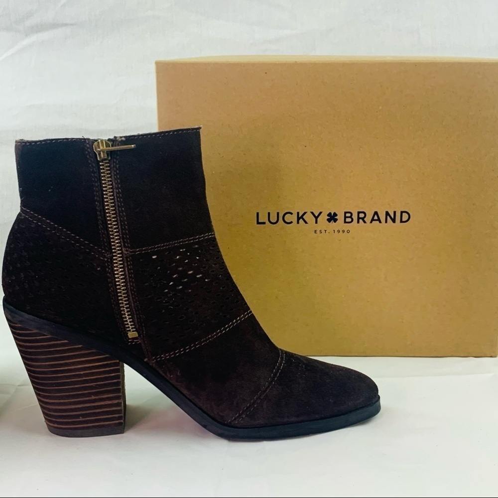 Lucky Brand Ramses Patch Perforated Bootie 10M